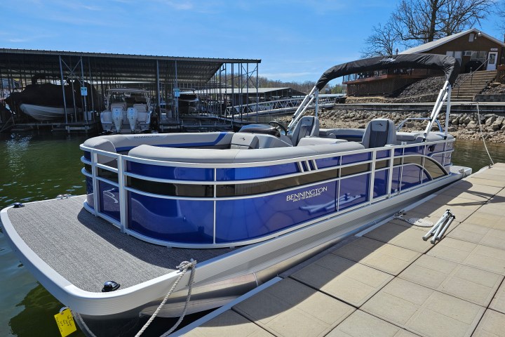 a train parked at a dock